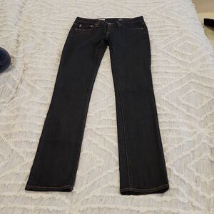 Dark waah AG "Stevie" slim straight jeans size 25, excellent condition!